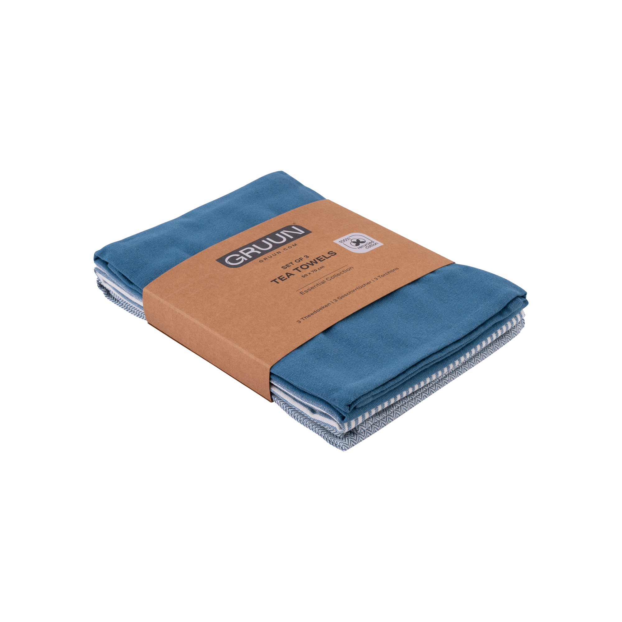 Gruun Geschirrtücher 3er Set Blau